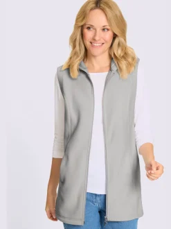 Gilet polaire coupe longue affinante
