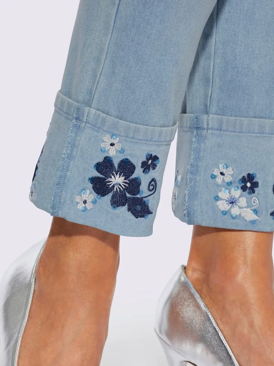 Jean broderie pailletée