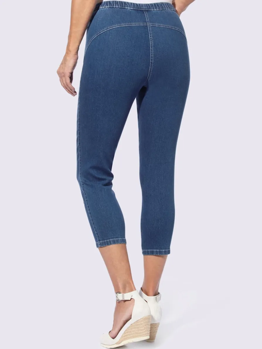 Jean 7/8 ceinture élastique confortable