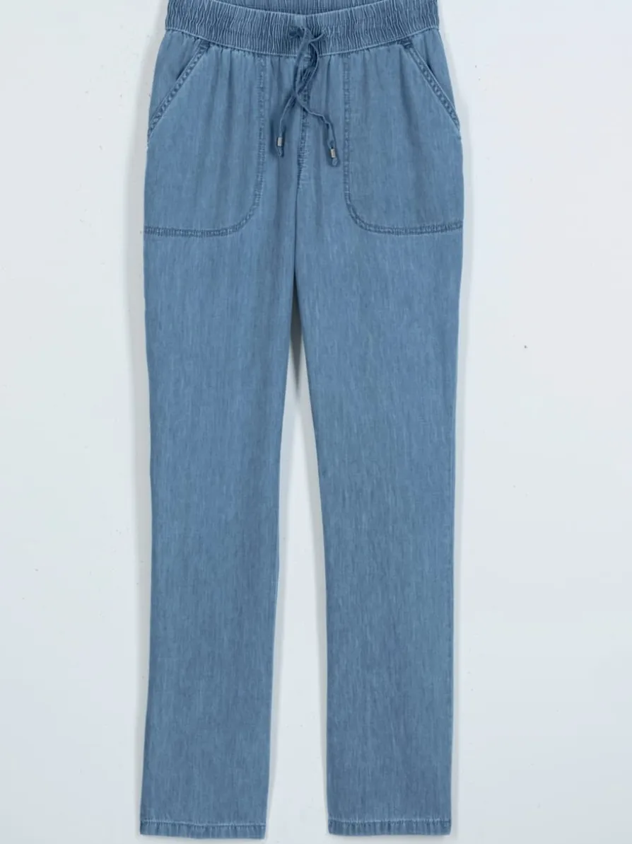 Jean ceinture smockée
