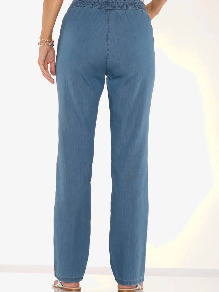 Jean ceinture smockée