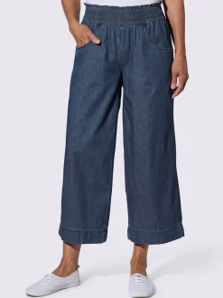 Jean 7/8 ceinture smockée