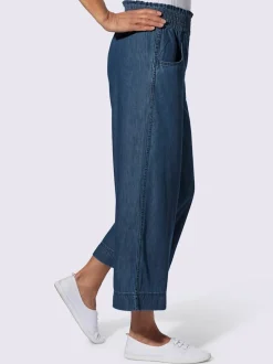 Jean 7/8 ceinture smockée