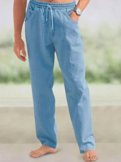 Jean décontracté à ceinture élastiquée