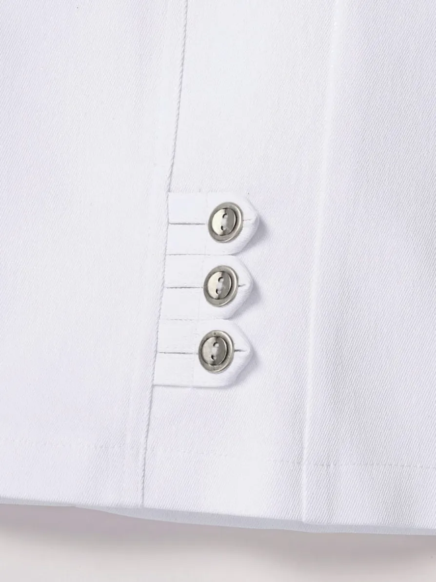 Jean 3/4 droit détails boutons ourlet