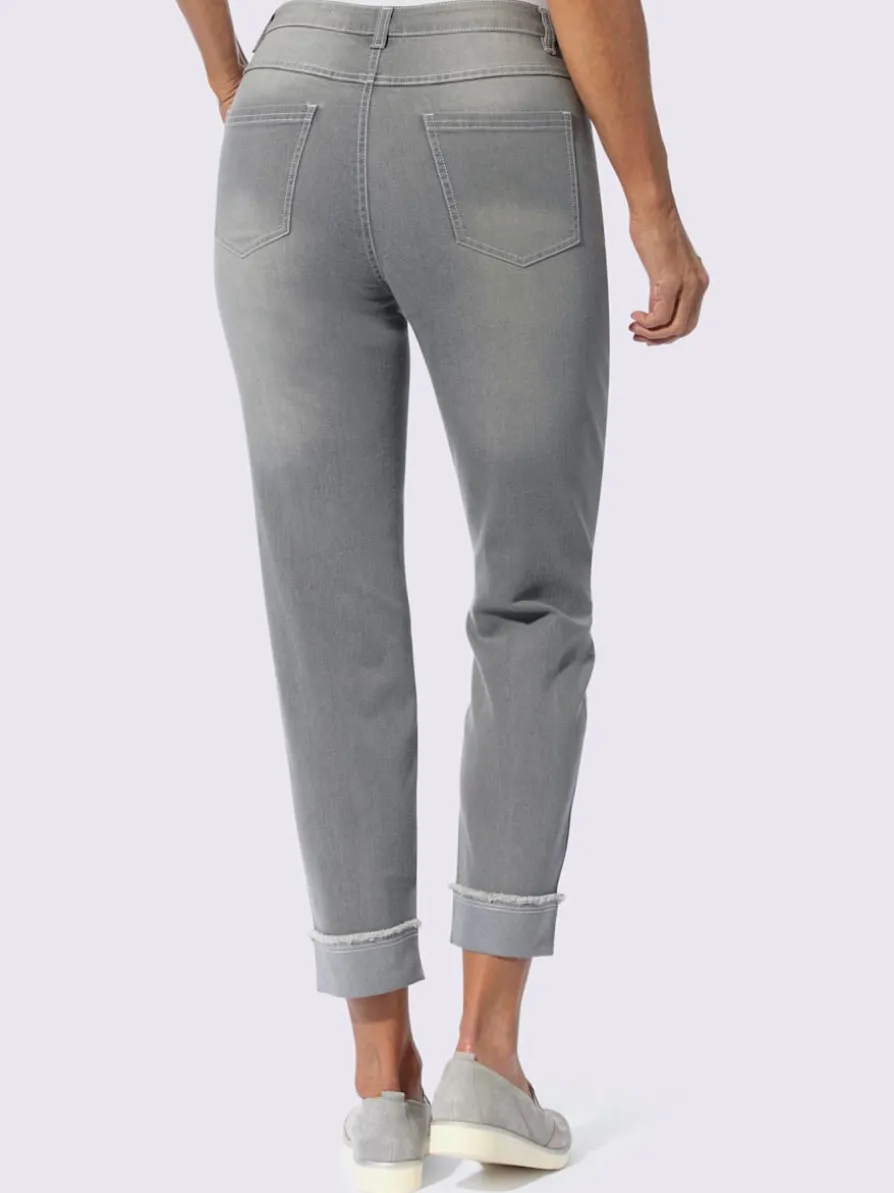 Jean 7/8 empiècement au dos