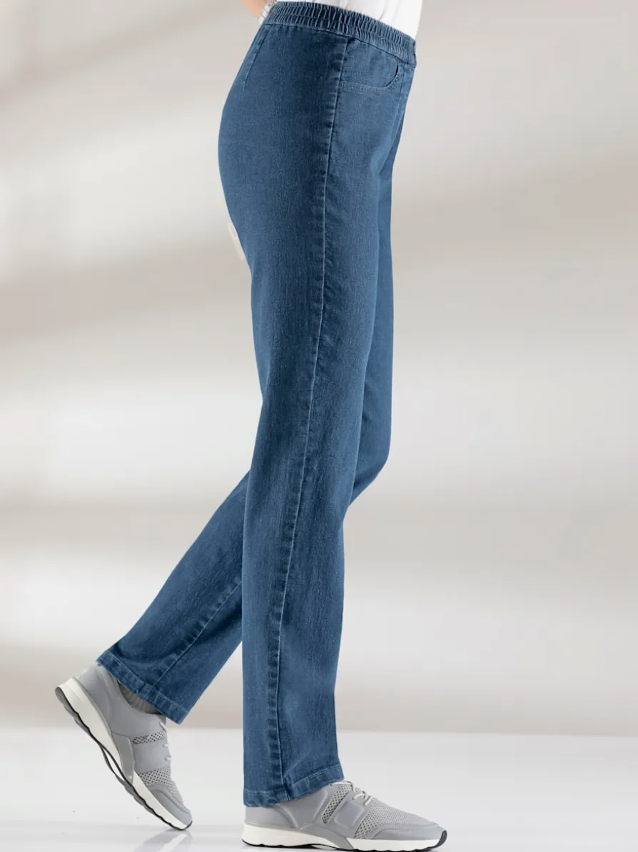 Jean femme confortable taille élastique