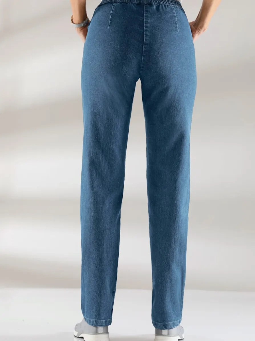 Jean femme confortable taille élastique