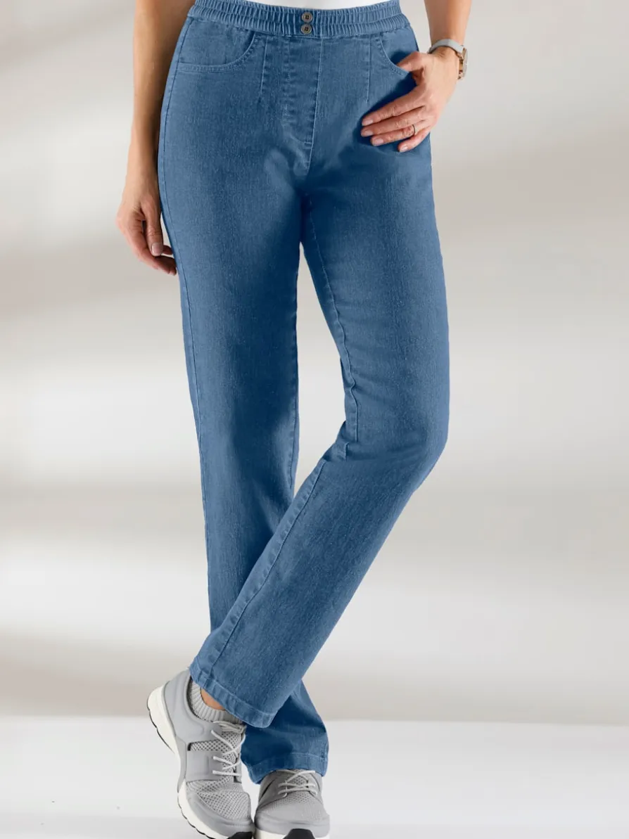 Jean femme confortable taille élastique