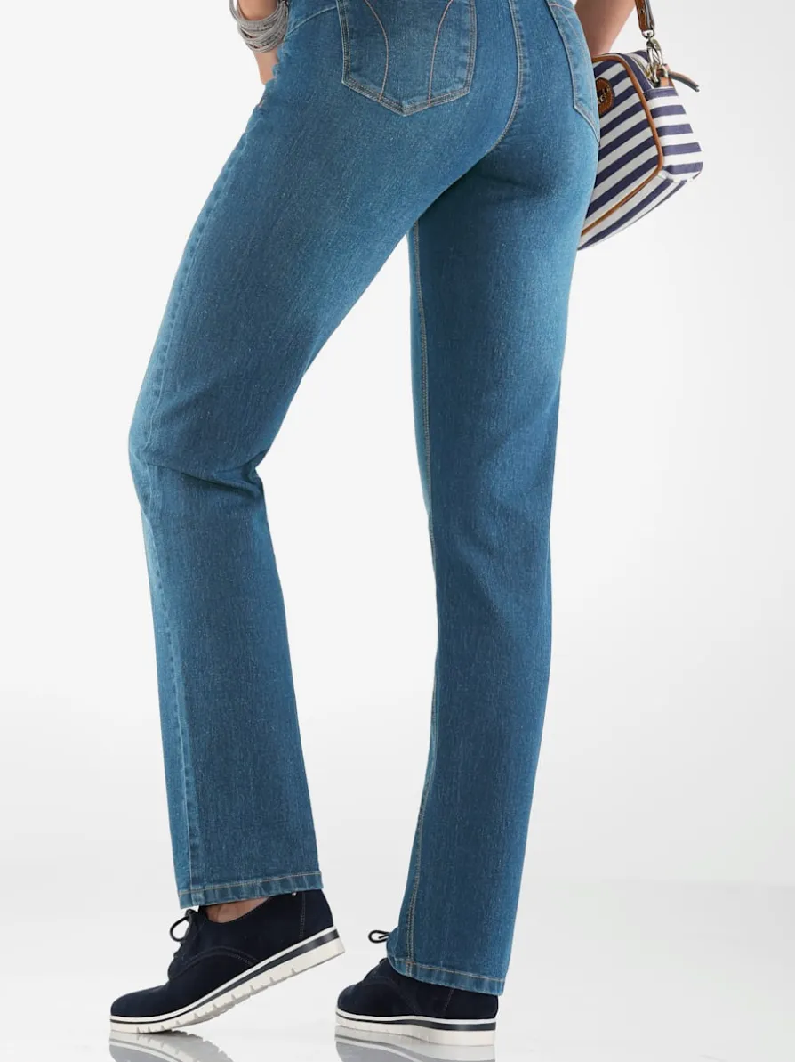 Jean femme coutures apparentes