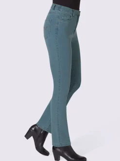 Jean 5 poches avec broderie et applications métalliques
