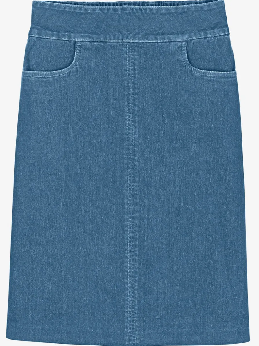 Jupe en jean dissimule les rondeurs
