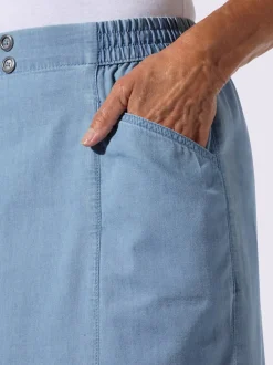 Jupe en jean poches en biais
