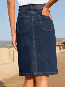 Jupe en jean qualité coton extensible indéformable