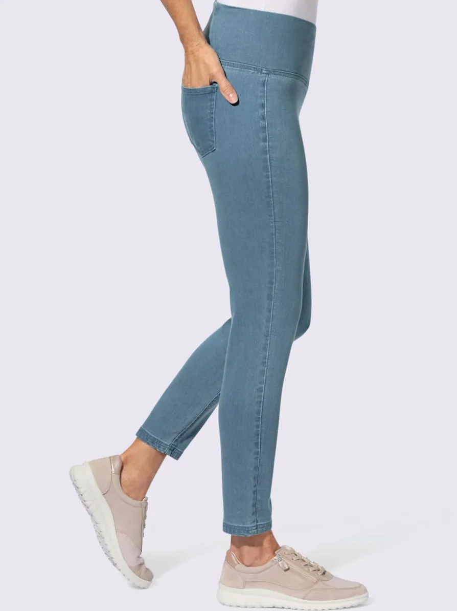 Legging en jean ceinture haute chevauchante