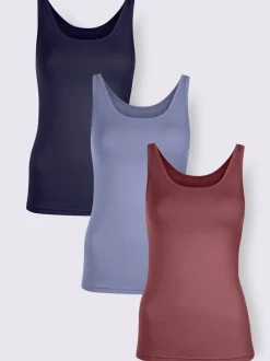 Lot de 3 débardeurs en coton bretelles larges