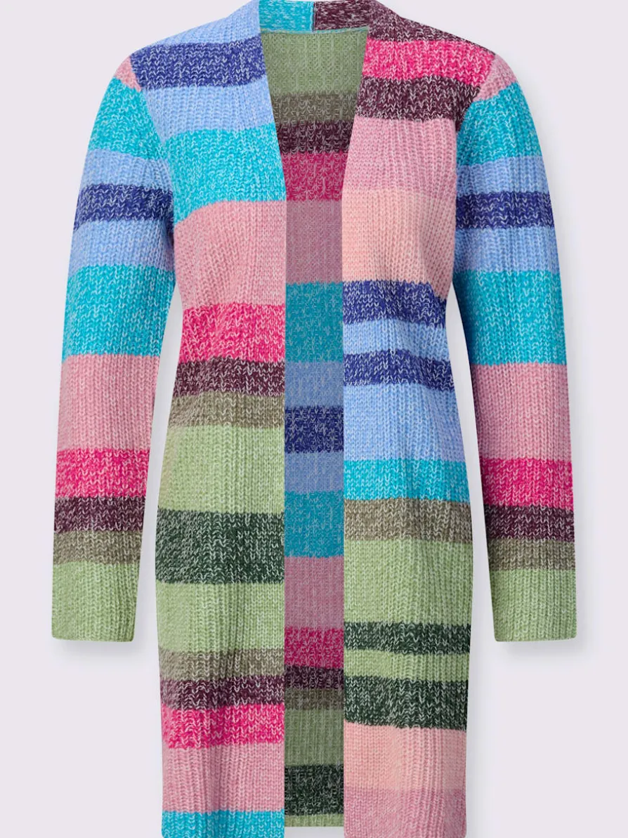 Manteau en tricot forme ouverte et longue tendance