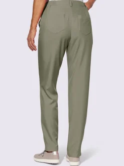 Pantalon boutons-pression couleur or