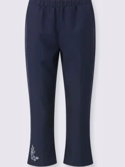 Pantalon 3/4 broderie décorative