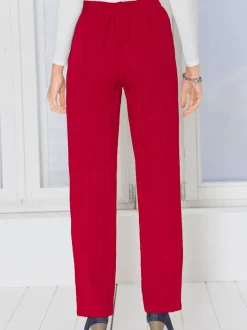 Pantalon à ceinture élastique et rayures discrètes