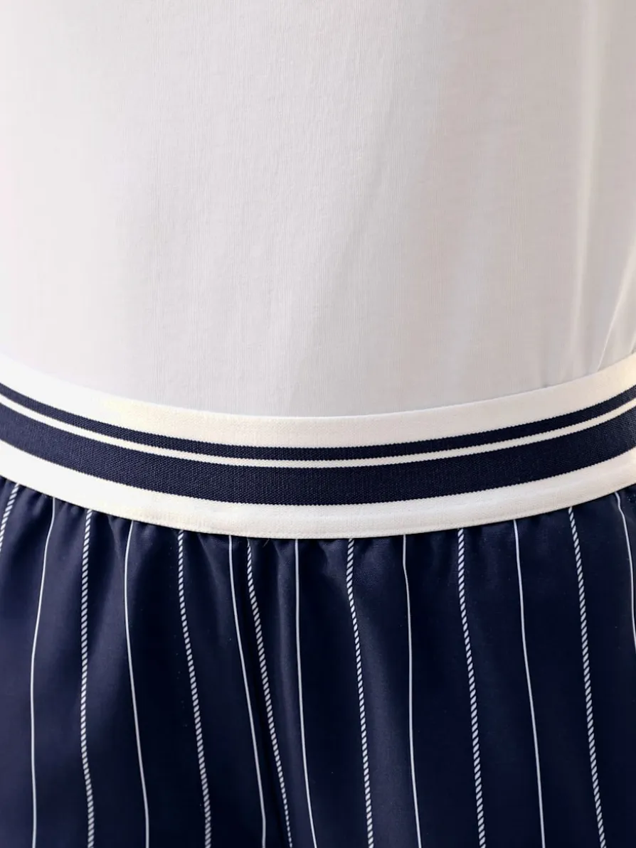 Pantalon ceinture élastique rayée