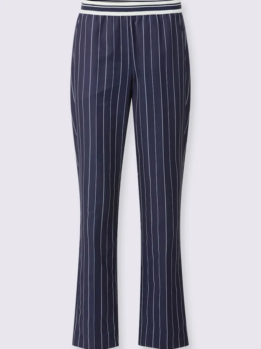 Pantalon ceinture élastique rayée