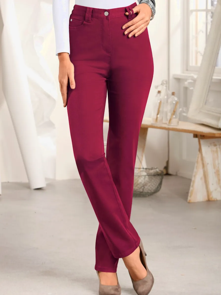 Pantalon confortable à taille haute et poches
