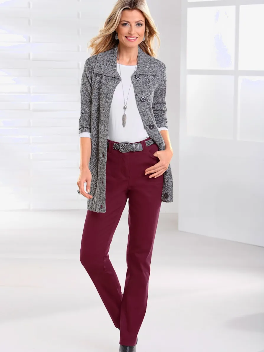 Pantalon confortable à taille haute et poches