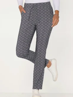 Pantalon en bengaline imprimé graphique