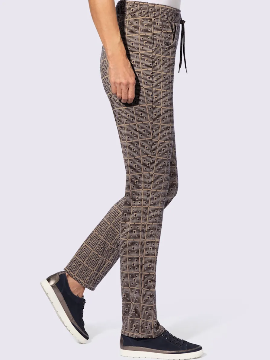 Pantalon en jersey qualité jacquard bicolore