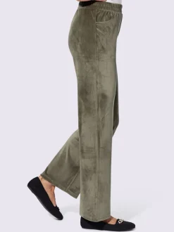 Pantalon en velours ras ceinture élastique confortable