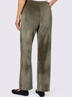 Pantalon en velours ras ceinture élastique confortable