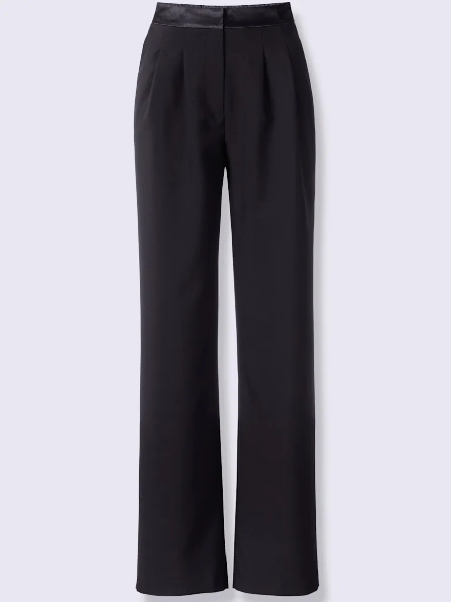 Pantalon garniture de satin décorative