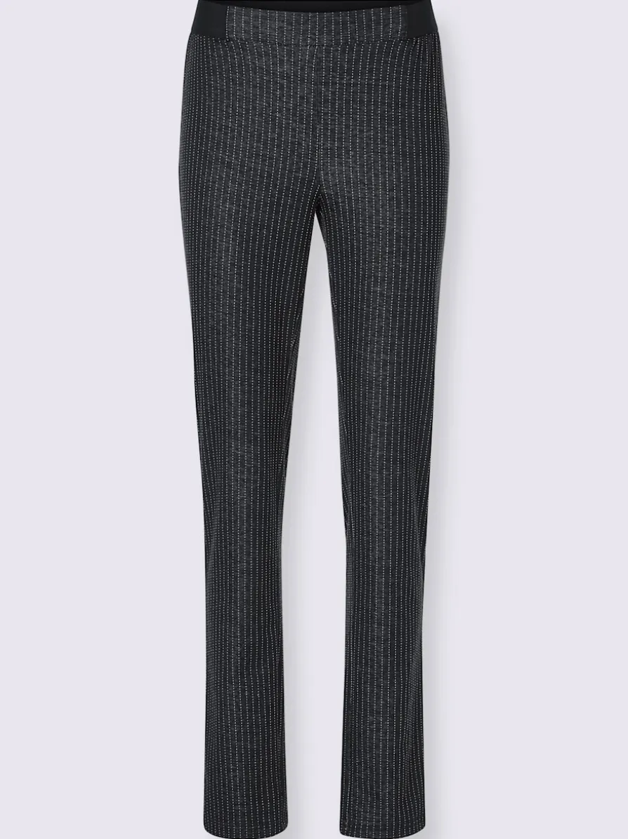 Pantalon motif tendance avec liseré contrastant