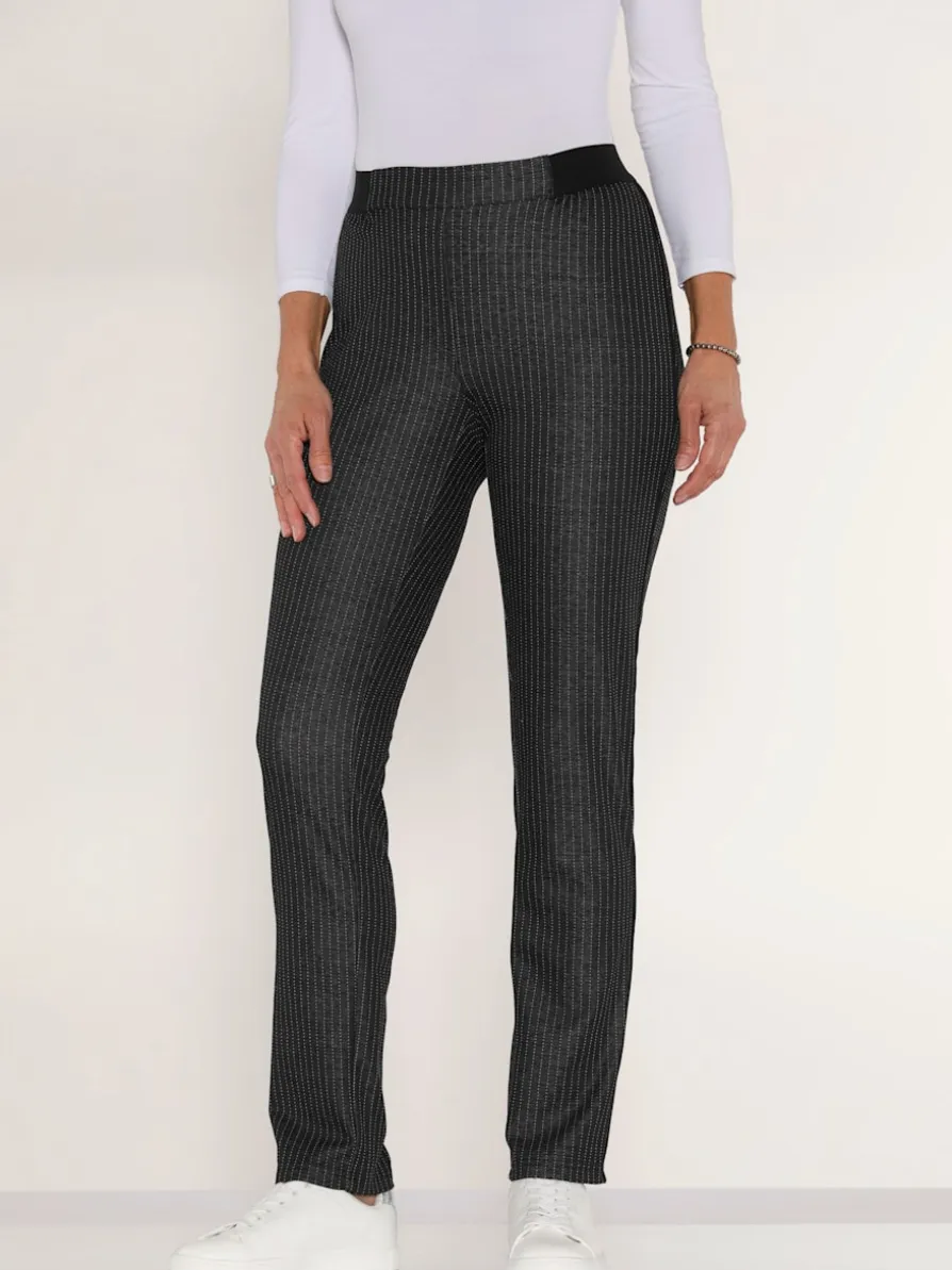 Pantalon motif tendance avec liseré contrastant