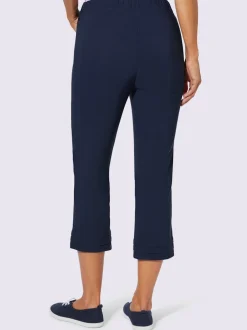 Pantalon 3/4 plis décoratifs à l'ourlet