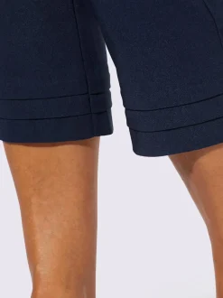 Pantalon 3/4 plis décoratifs à l'ourlet