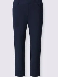 Pantalon 3/4 plis décoratifs à l'ourlet