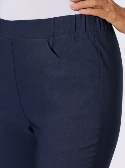 Pantalon 3/4 plis décoratifs à l'ourlet