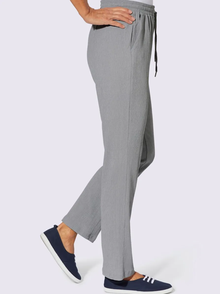 Pantalon qualité froissée, repassage superflu