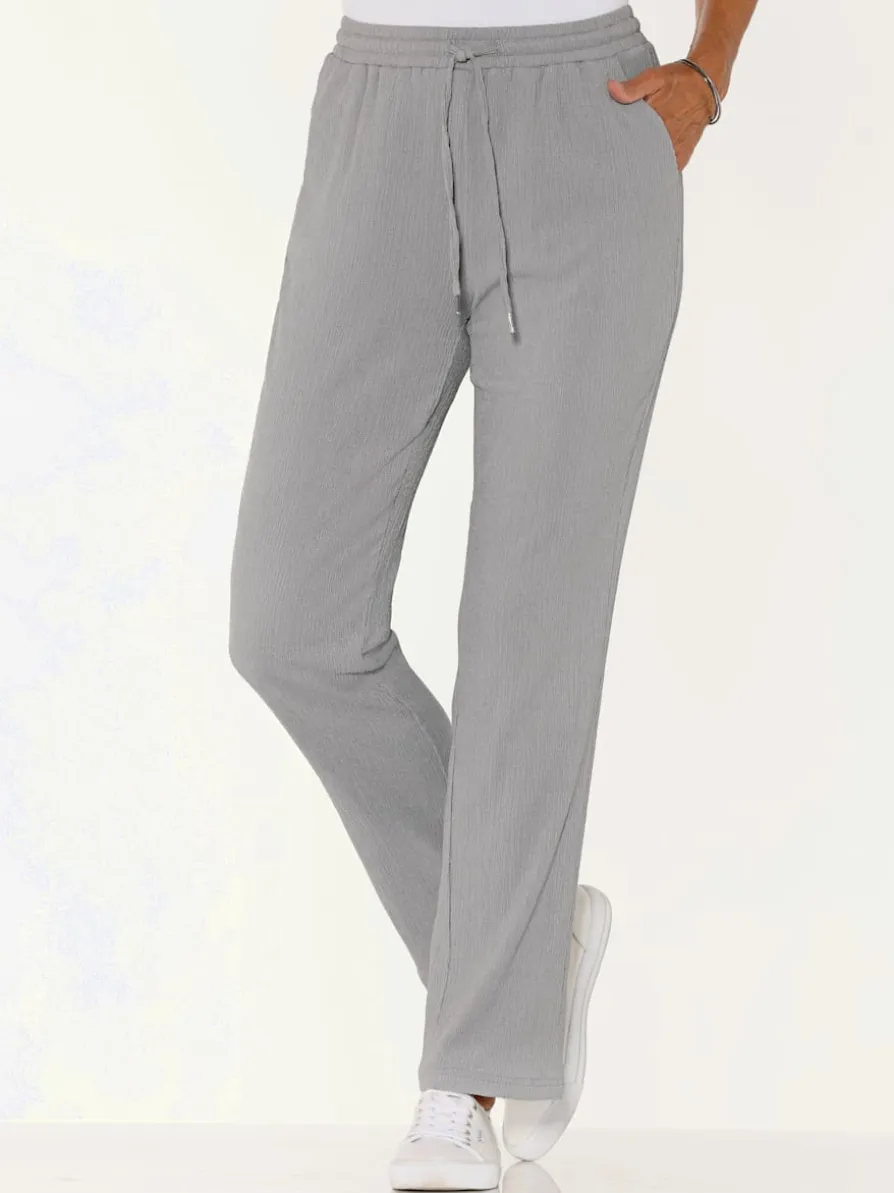 Pantalon qualité froissée, repassage superflu