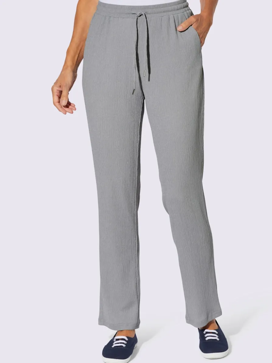 Pantalon qualité froissée, repassage superflu