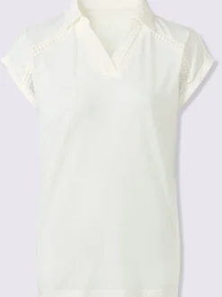 Polo dentelle de couleur assortie