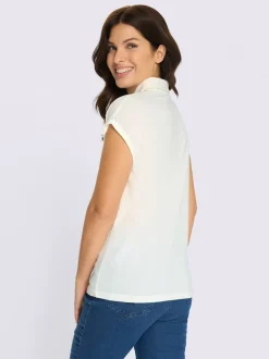 Polo dentelle de couleur assortie
