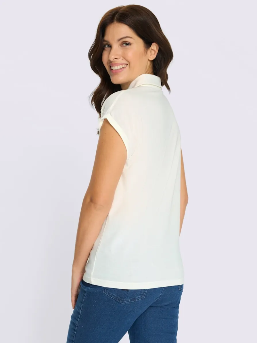 Polo dentelle de couleur assortie