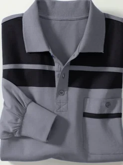 Polo homme avec empiècement manches longues