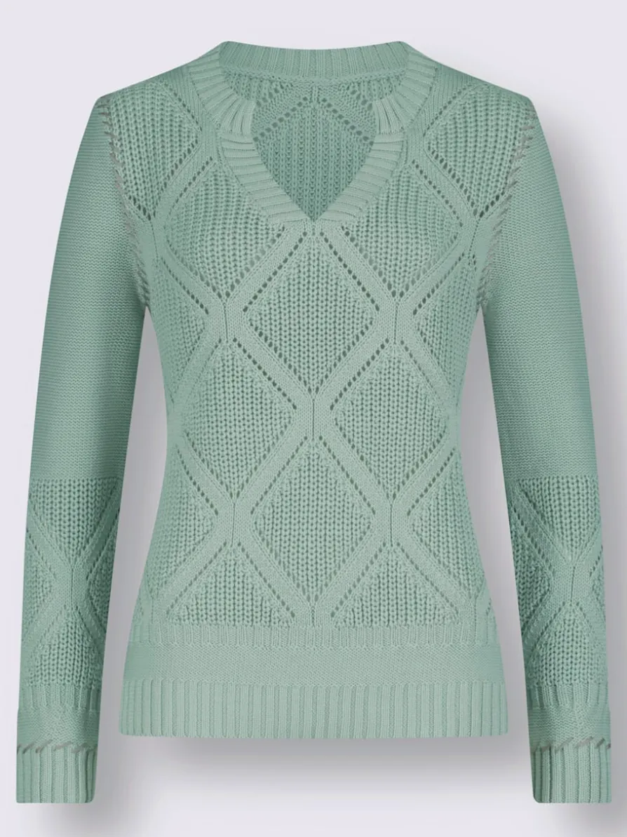 Pull ajouré 49% coton