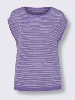 Pull ajouré mancherons tendance