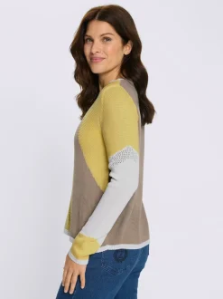 Pull ajouré motif tricoté avec partie ajourée devant