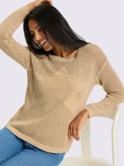 Pull ajouré pur coton
